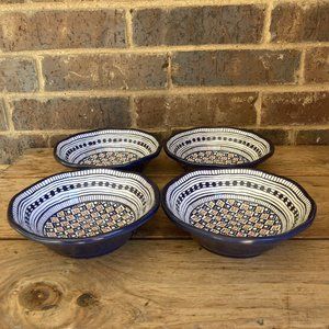 ED on Air 100% Melamine Polish Pottery Inspired Soup Cereal Bowls Set Of 4